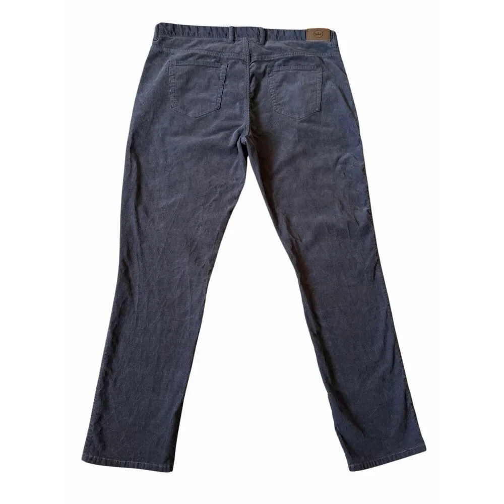 Peter Millar Pants Superior Soft Corduroy Five-Pocket Smoke Gray 40x32